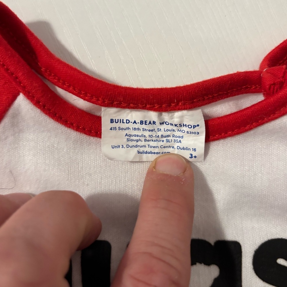 Build a Bear |Red and White 'Hugs' T-Shirt | OS - Picture 3 of 3
